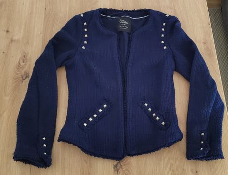 Veste Zara Trafaluc bleu marine avec clous taille S