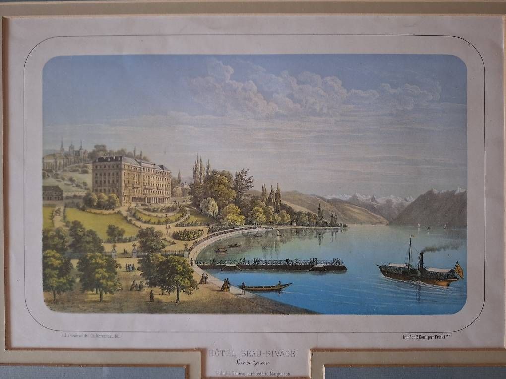 Grafica & Litografie: Hôtel Beau-Rivage lithographie – Usato da Bevaix venduto da tor_5z8m