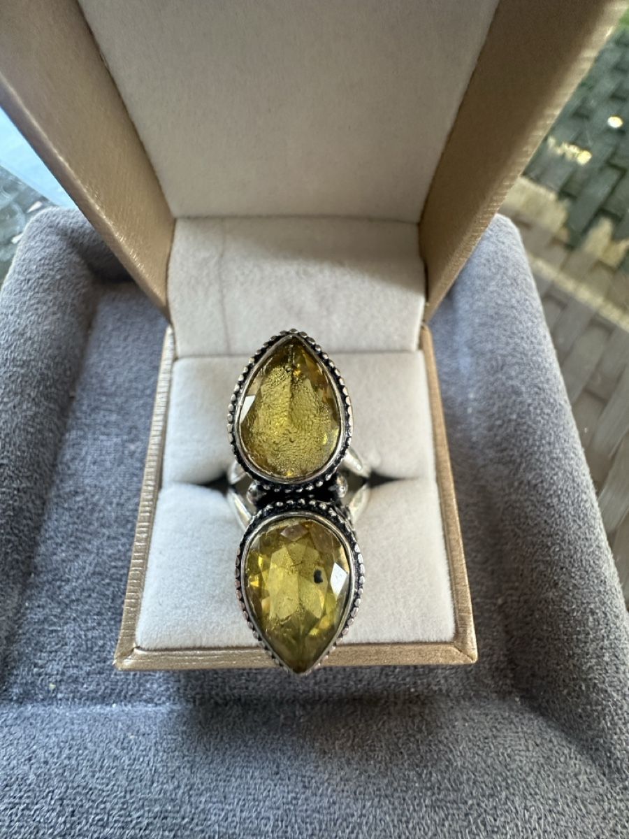 Anelli: Silber Ring mit Citrin, Grösse 57 - 58. – Nuovo e nell'imballaggio originale da Kriens venduto da Hortensie6