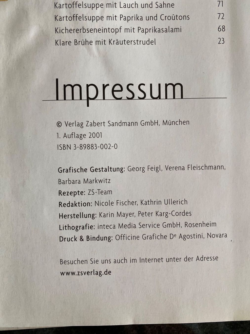 Libri: Zabert Sandmann - Suppen - Kochbuch – Usato da Meisterschwanden venduto da Lapins2019 2