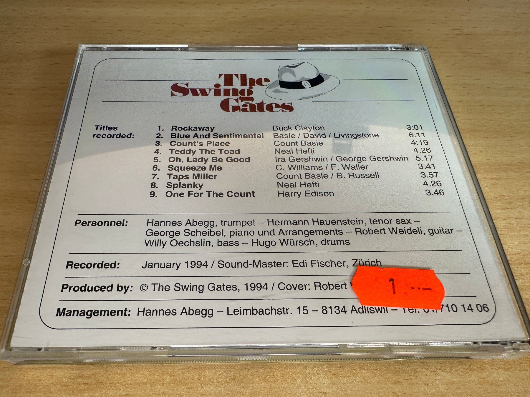 CDs: The Swing Gates – One For The Count – Gebraucht aus Rikon im Tösstal von Alpenmutz 1