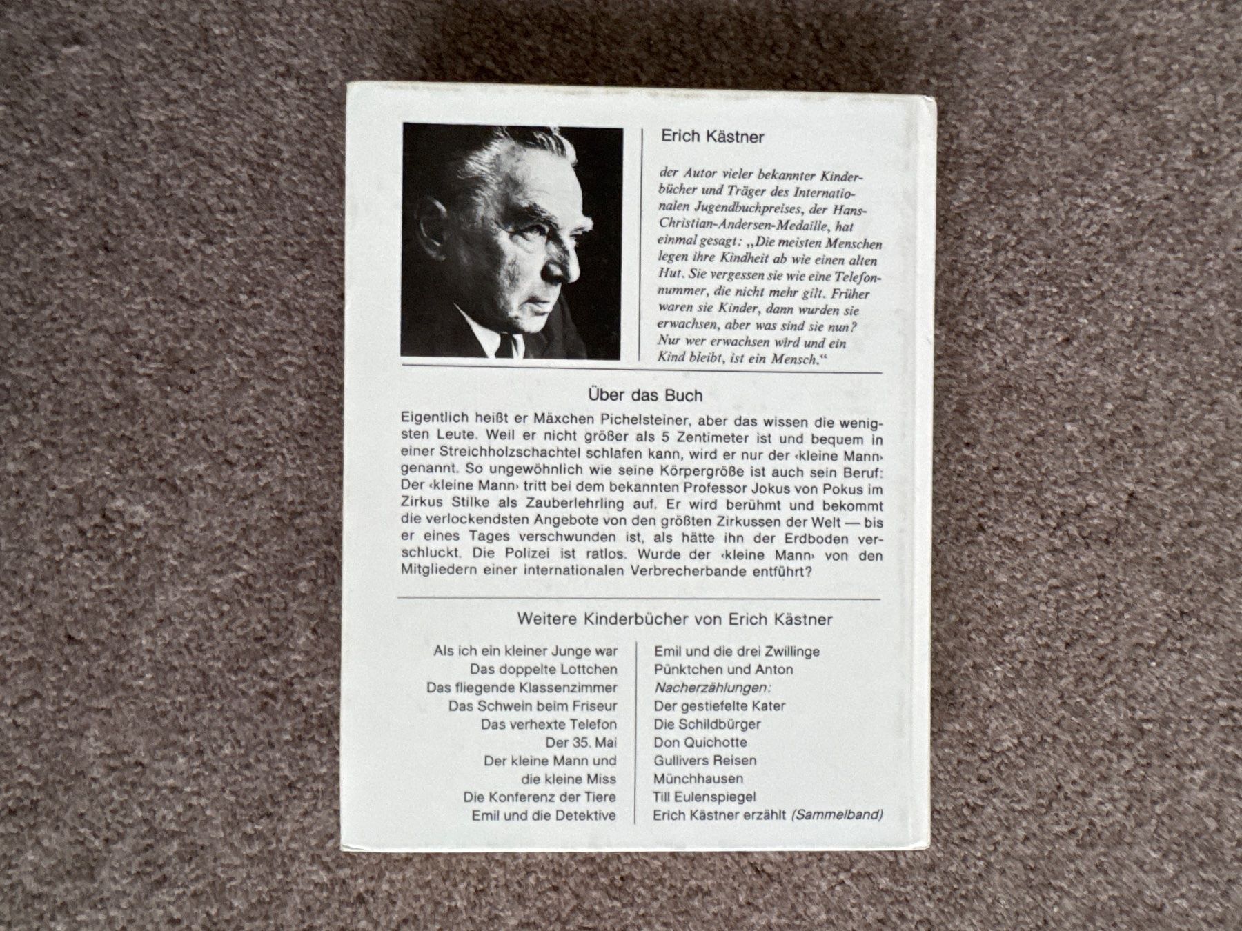 Libri: Erich Kästner - Der kleine Mann – Usato da Aarau venduto da Kilauea 1