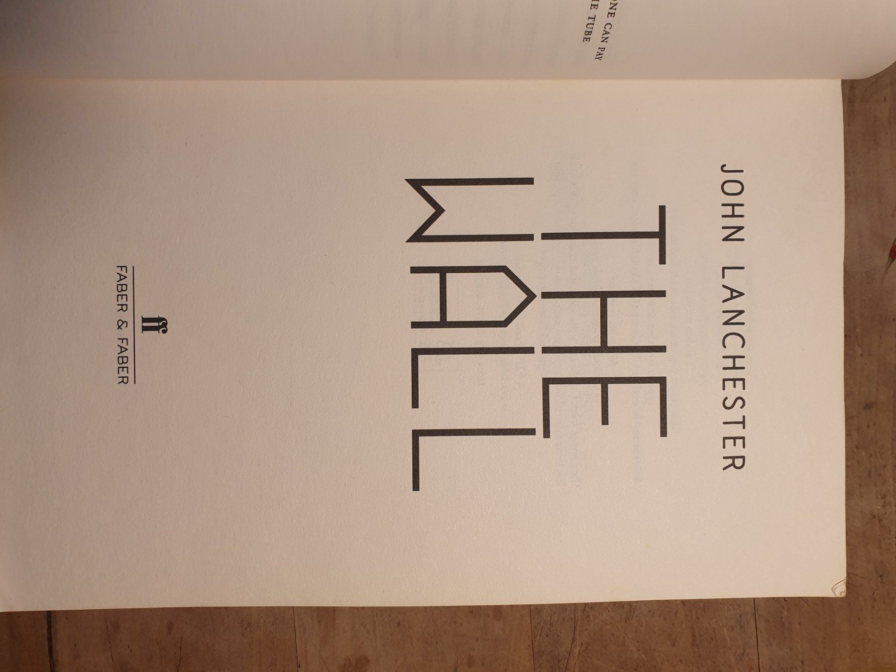 Libri: The Wall John Lancaster FF – Usato da Zürich venduto da loosebone 2