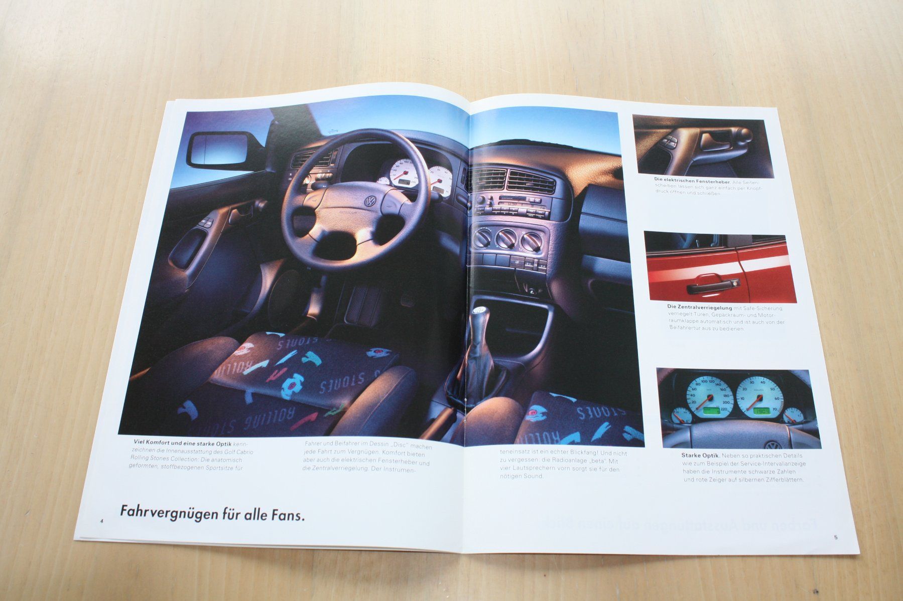 VW Documenti: VW Golf Cabrio " Rolling Stones" Collection Prospekt 4/1995 – Usato da Wikon venduto da erwin400 2