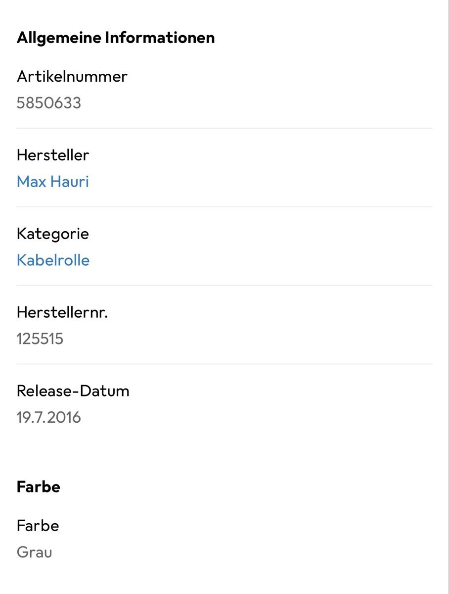 Cavi: Max Hauri Kabelrolle Stahl 50m 4xTyp13 – Nuovo e nell'imballaggio originale da Zürich venduto da Syossmen 3