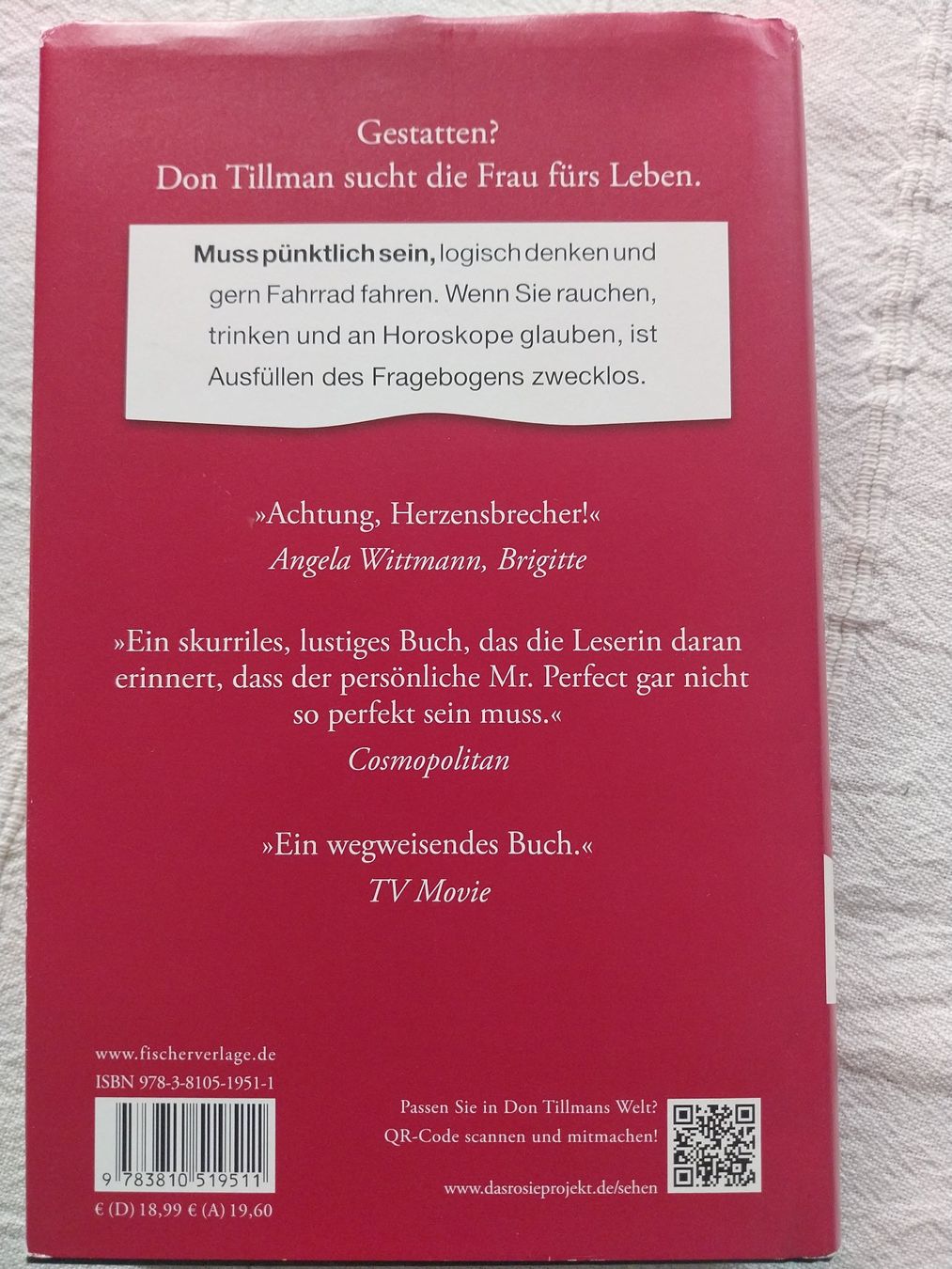 Bücher: Das Rosie-Projekt   Graeme Simsion – Gebraucht aus Schwaderloch von bademeister79 1
