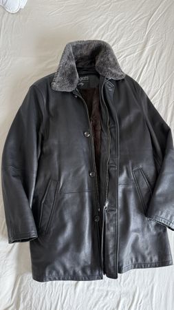 Bugatti Lederjacke schwarz mit Webpelzfutter Zustand gut