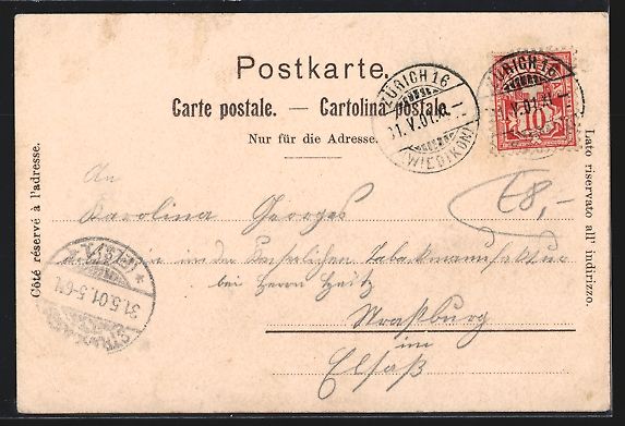 Cartoline postali: Litho Zürich, Stadttheater mit Flaneure – Usato da Berlin venduto da bartko-reher 1