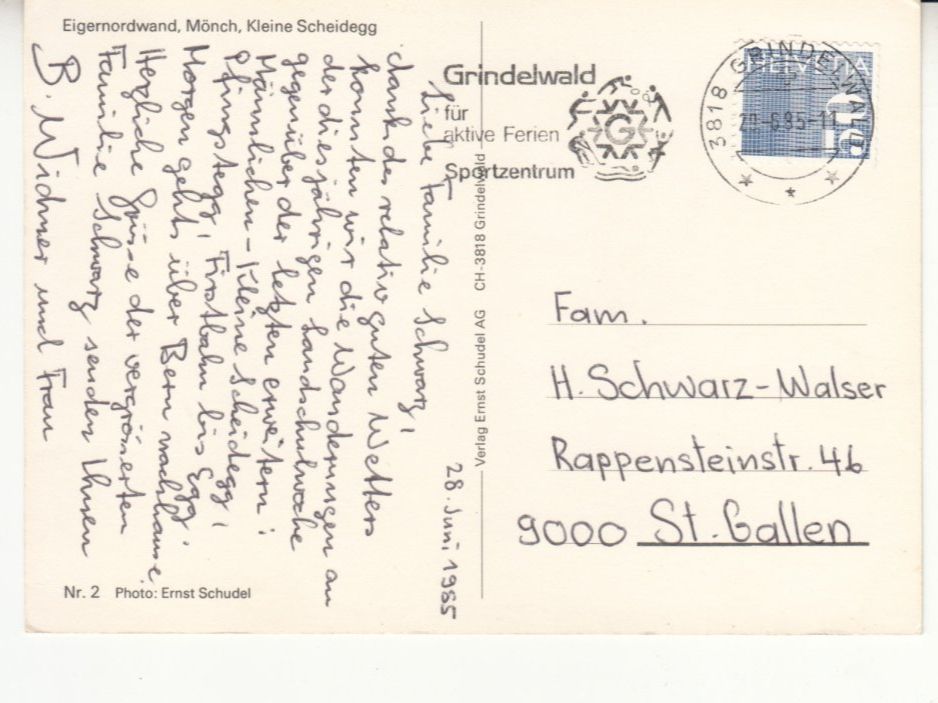 Cartoline postali: Eigernordwand 1985 – Usato da Bürglen TG venduto da StampGraf 1