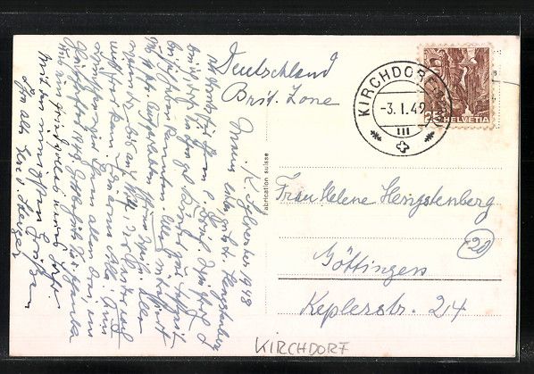 Cartoline postali: Kirchdorf, Ortspartie vor Bergpanorama – Usato da Berlin venduto da bartko-reher 1