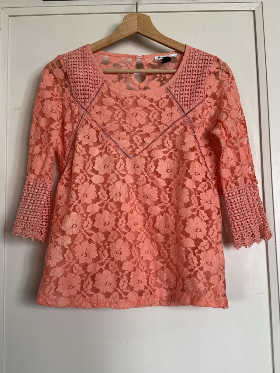 Mango Camicette: Blouse Mango lace orange floral pattern good state – Usato da Zürich venduto da olalinda_ch 5