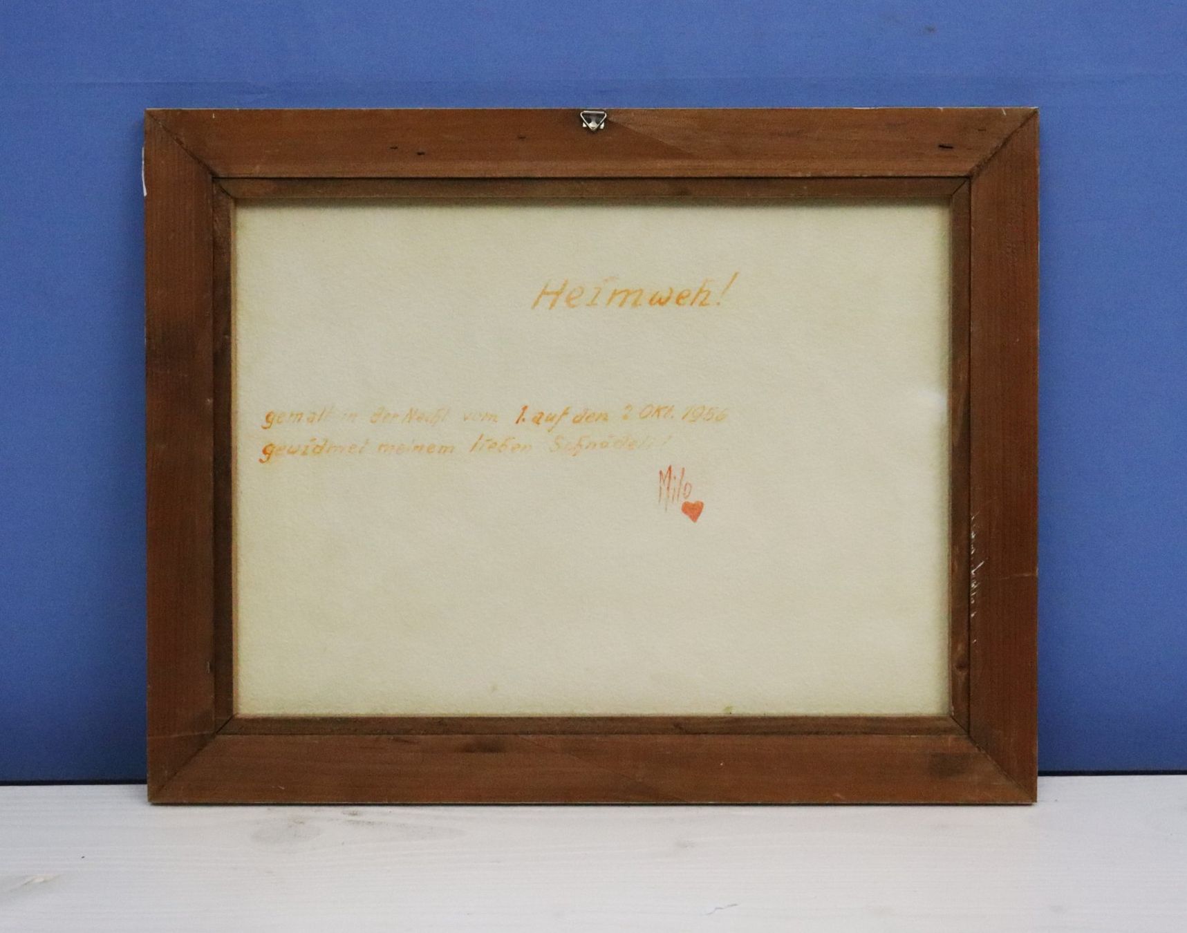 Dipinti: Monogramm MW, Mischtechnik, See-und Gebirgslandschaft 1956 – Usato da Zug venduto da Kunst-Fundgrube 4