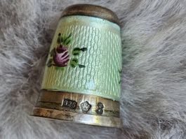 Antiker Silber Email Guilloché Fingerhut