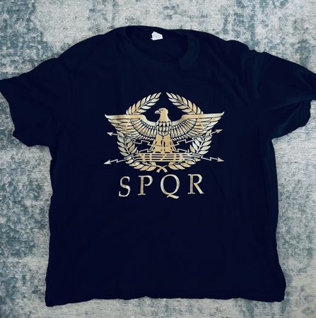 T-Shirt SPQR Adler Gold Motiv Schwarz Grösse L