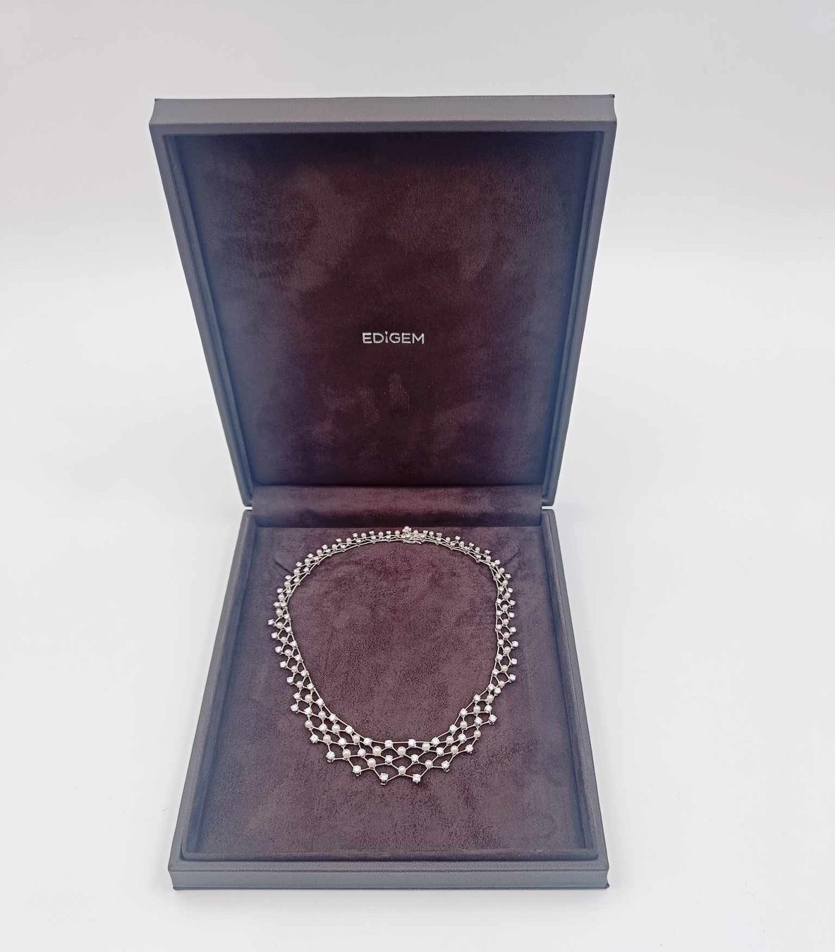 Catenine: PERLEN DIAMANT COLLIER IN 950 PLATIN – Usato da Luzern venduto da EdiGem 5