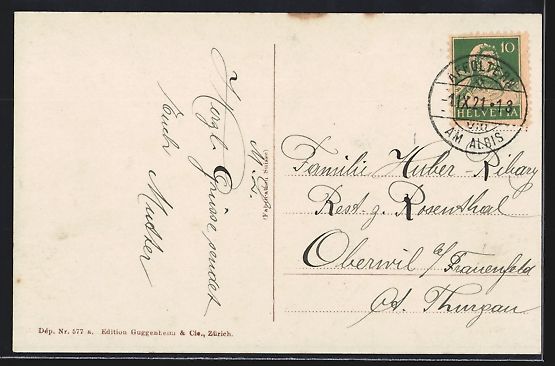 Cartoline postali: Affoltern am Albis, Ortsansicht mit Kirc – Usato da Berlin venduto da bartko-reher 1