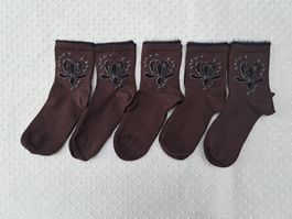 5 Paar Damen Socken Braun Gr. 35-38 Super Angebot!