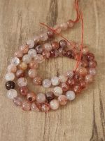 1 Strang natürliche 5A Rot Hematoid Quartz 6 mm