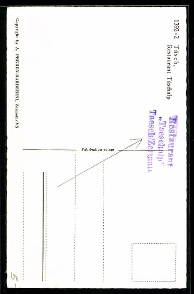 Cartoline postali: AK Täsch, Restaurant Täschalp – Usato da Berlin venduto da bartko-reher 1