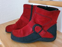 GABOR "Jollys" Wildleder Stiefelette Grösse 36,  rot/schwarz