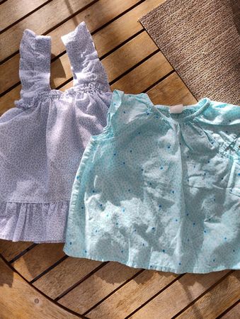 2 sommerliche Baby-Tops, Gr. 68, Top Zustand!
