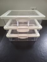 3 X TRANSPARENTE  BOXEN MIT DECKEL