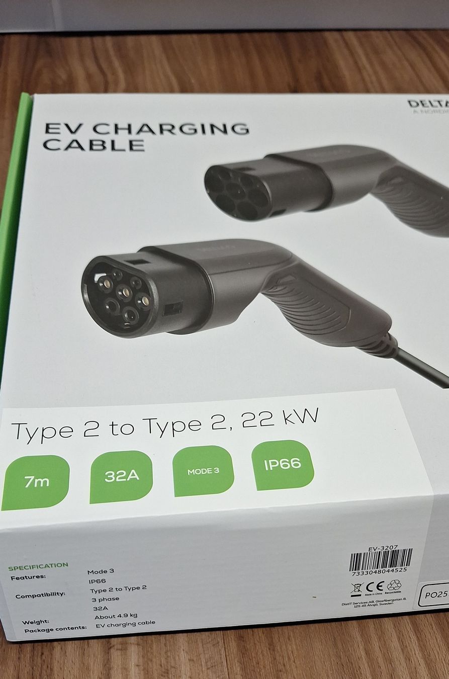 Cavi: Neu EV Ladekabel Typ 2 zu Typ 2, 7m, 22 kW 32A – Nuovo e nell'imballaggio originale da Weissbad venduto da DaPeTa
