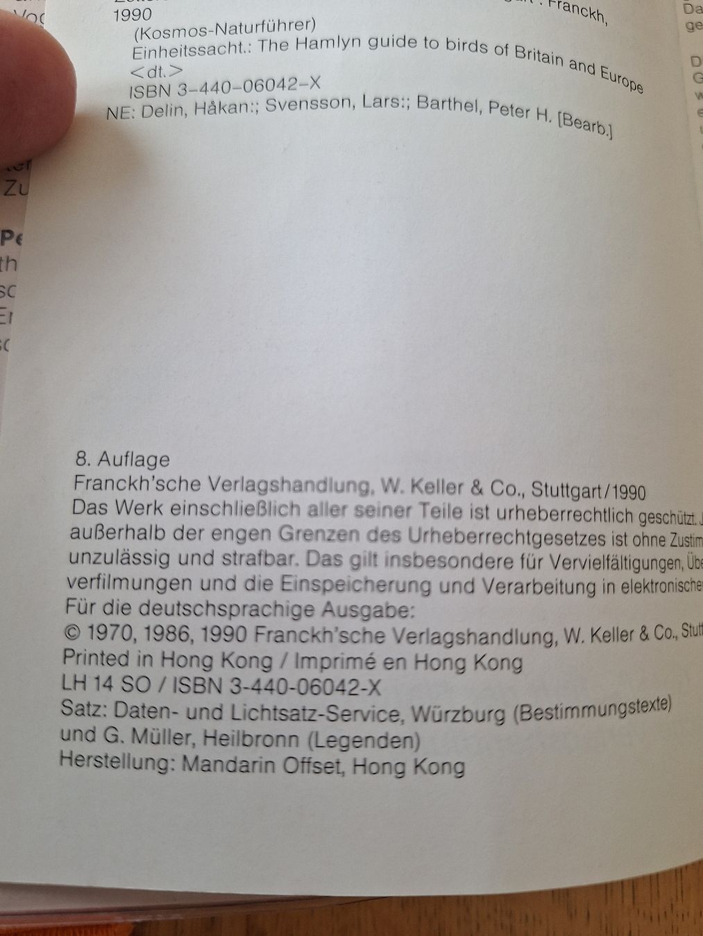 Libri: Kosmos Naturführer Der Kosmos-Vogelführer  – Usato da Sempach Station venduto da Feuersalamander69 4