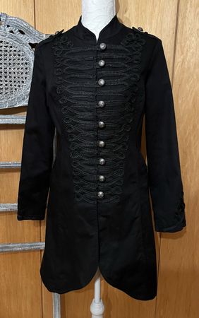 Gothic Mantel Damen von PHAZE schwarz Grösse 42 englisch 14