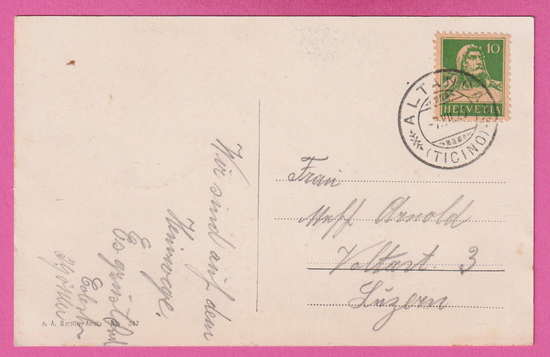 Cartoline postali: Altanca gel 1925 ?? – Usato da Einsiedeln venduto da dillie 1