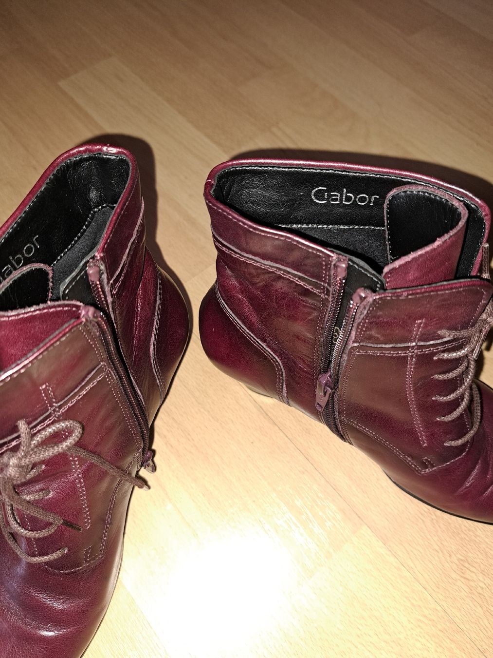 Gabor Damenschuhe: Gabor Stiefeletten Leder Gr. 38 Weinrot – Gebraucht aus Luzern von Mischabell 1