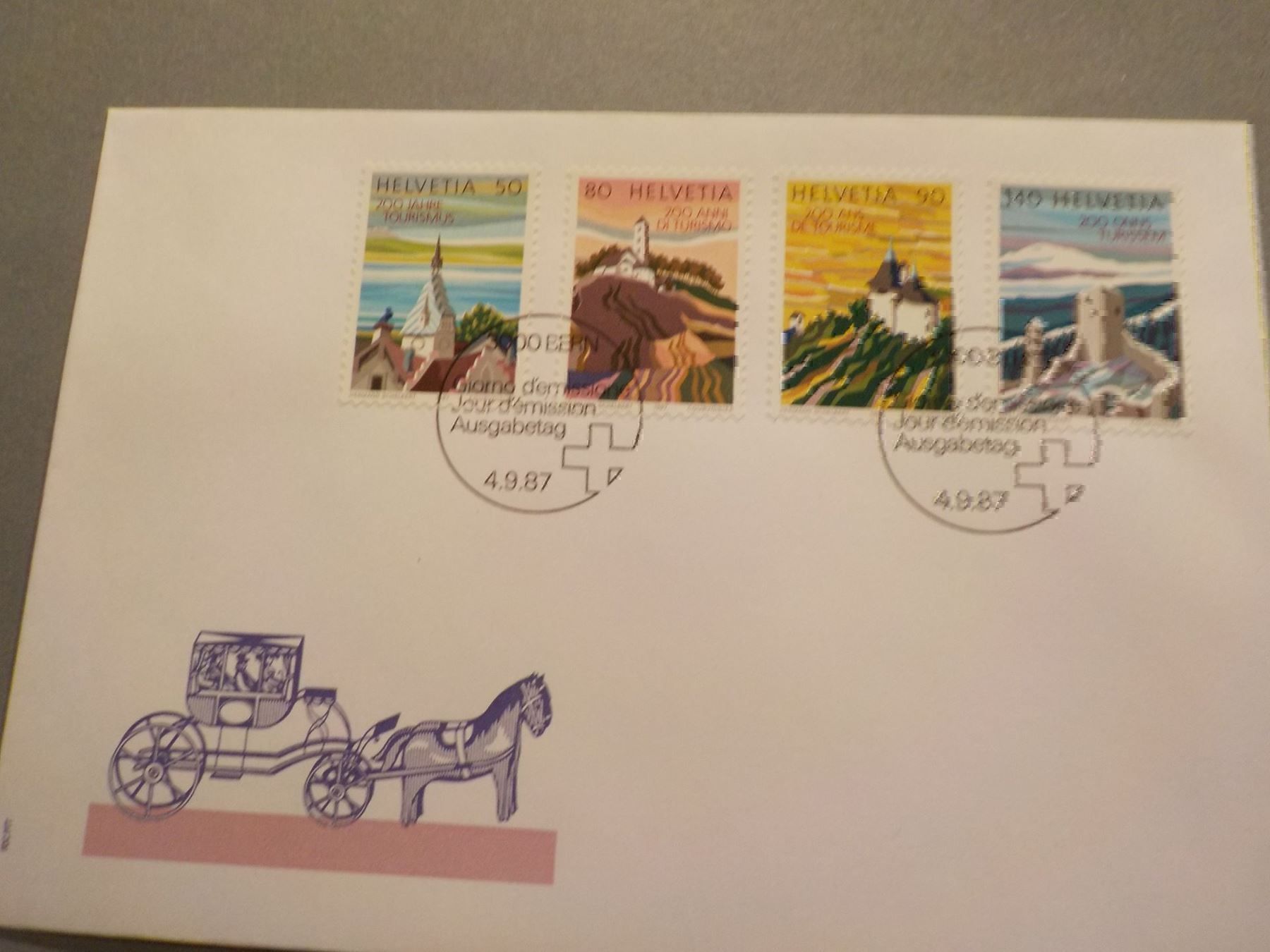 Tutti i francobolli: 1987, FDC, Sondermarken CH-Tourismus – Nuovo (secondo la descrizione) da Muri b. Bern venduto da Ricardoverkauf