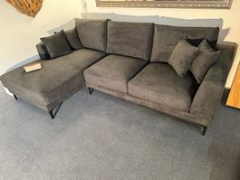 Sofa GINO Stoff Aston schwarz 184 x 258 cm