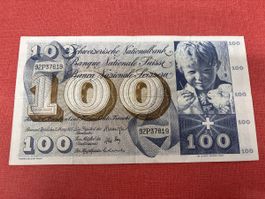 Schweizer 100-Franken-Note von 1973 - Selten! Rarität TOP