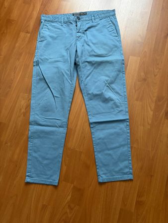 Herren Chino stahlblau Stretch slim 34/30 (44)