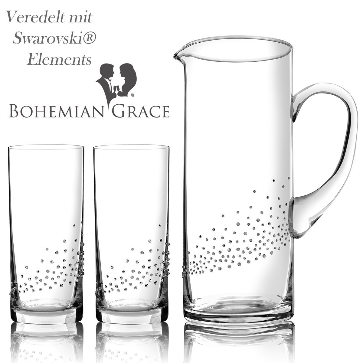 Caraffe: Karaffe mit 2 Gläser, Bohemian Grace V – Nuovo e nell'imballaggio originale da Wettingen venduto da kochshop