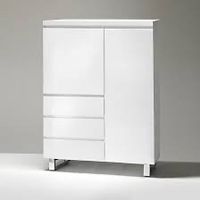 Kommode Highboard Hochglanz weiss lackiert Sydney