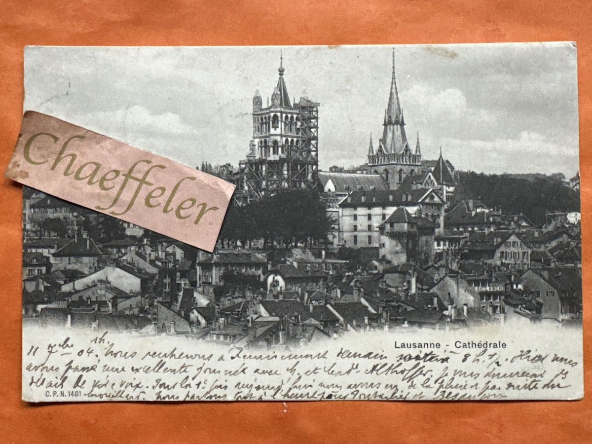 Cartes postales: 1904 Kathedrale Lausanne  – D'occasion à Zürich par Chaeffeler