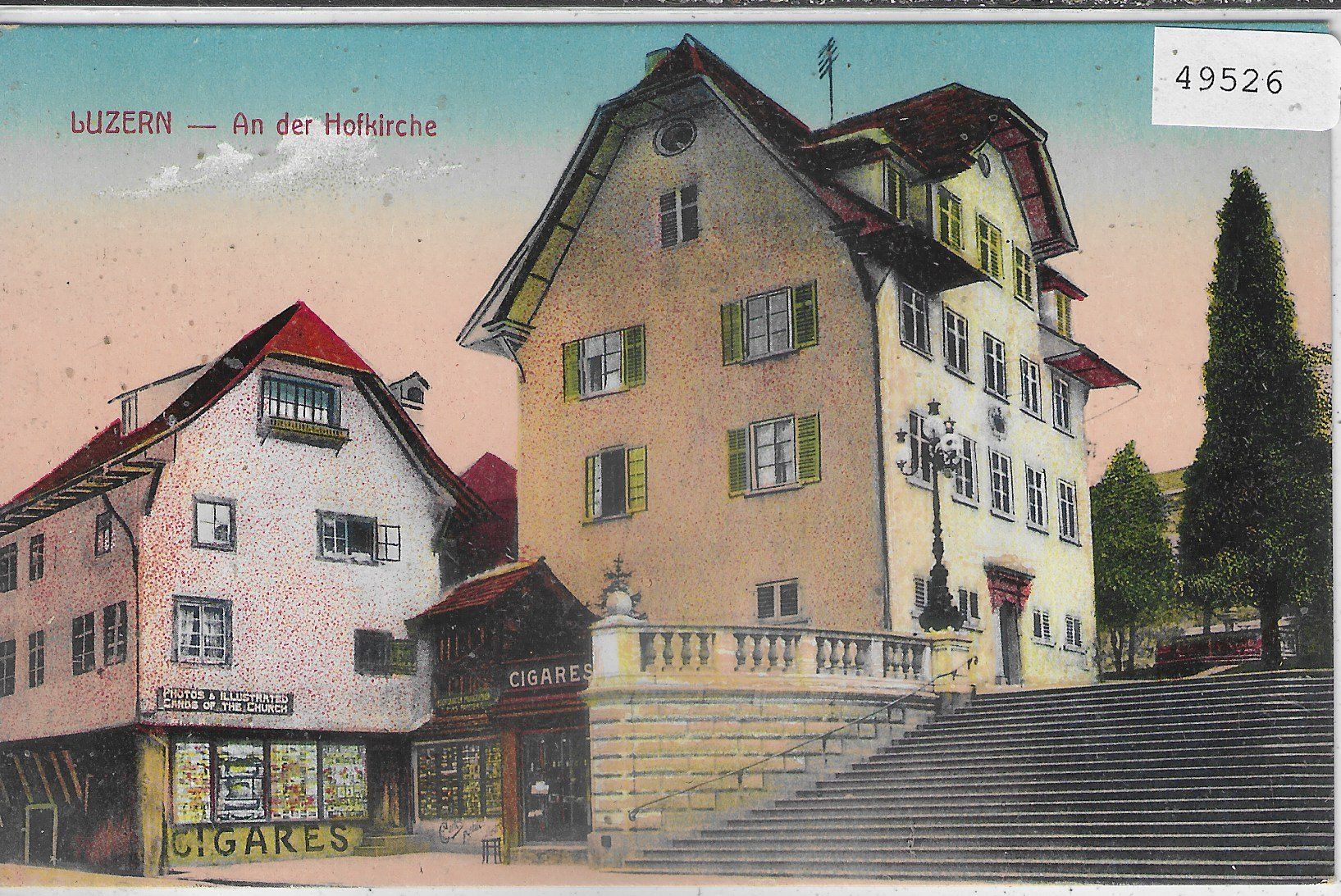 Cartoline postali: Luzern - An der Hofkirche - Litho – Usato da Ettingen venduto da Kartenplanet
