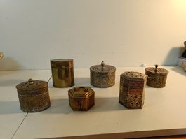 6 Dosen Vintage, antik Sammlerstück Konvolut (nov124)