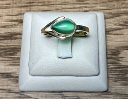 kunstvoller 925 Silberring - Grüner Achat