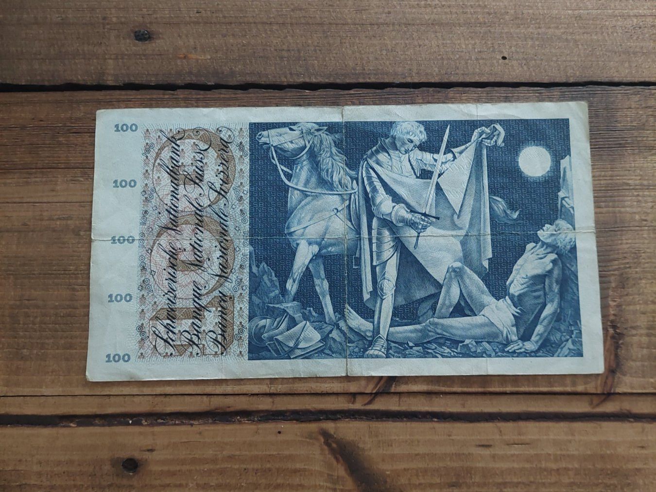 Banconote: 100.-- Franken Schweizer Banknote 1958 – Usato da Waltenschwil venduto da Browny2 1