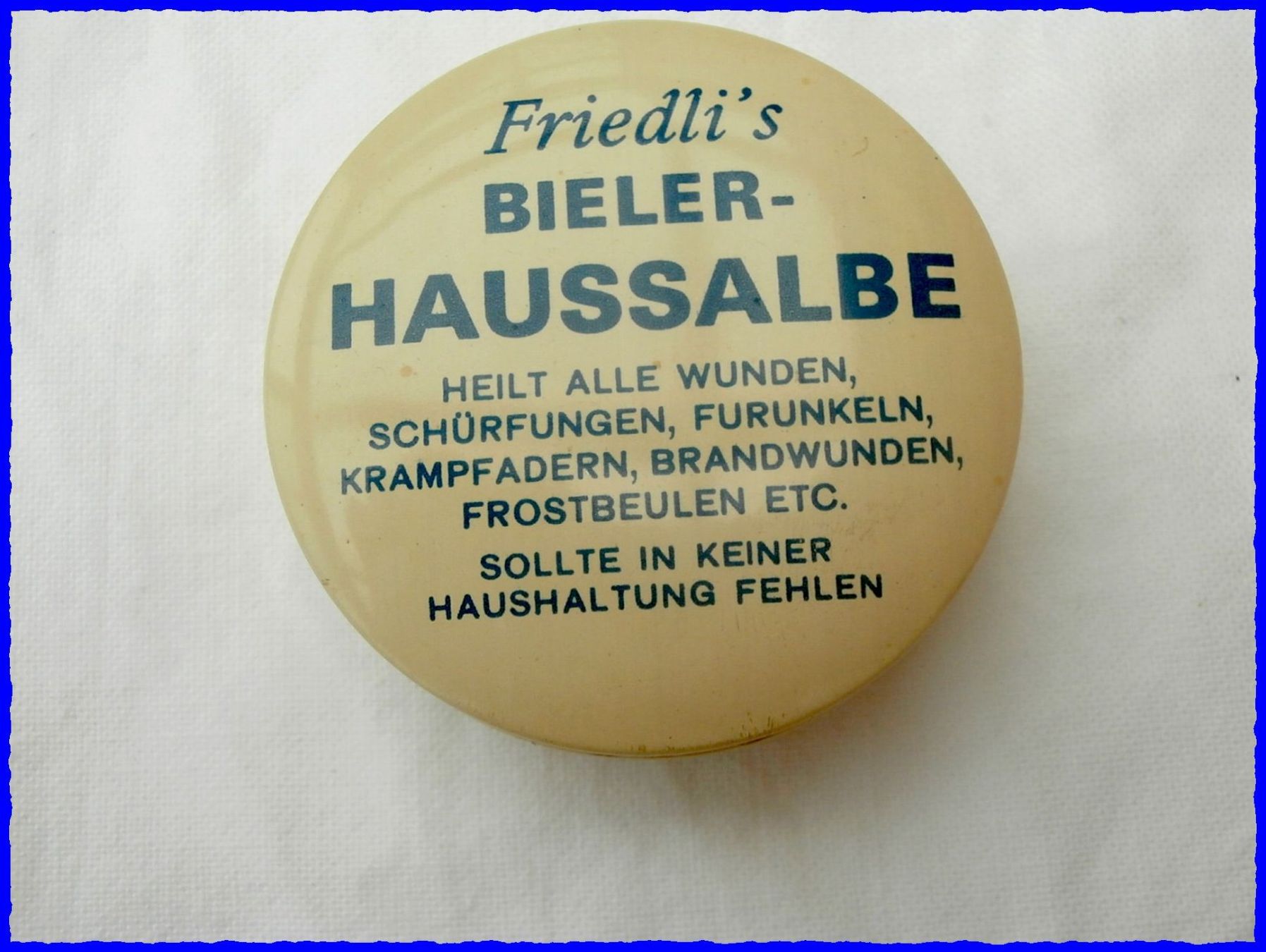 Barattoli: Alte Blechdose mit "Friedli's Bieler Haussalbe" – Usato da Worblaufen venduto da Re_mo81 3