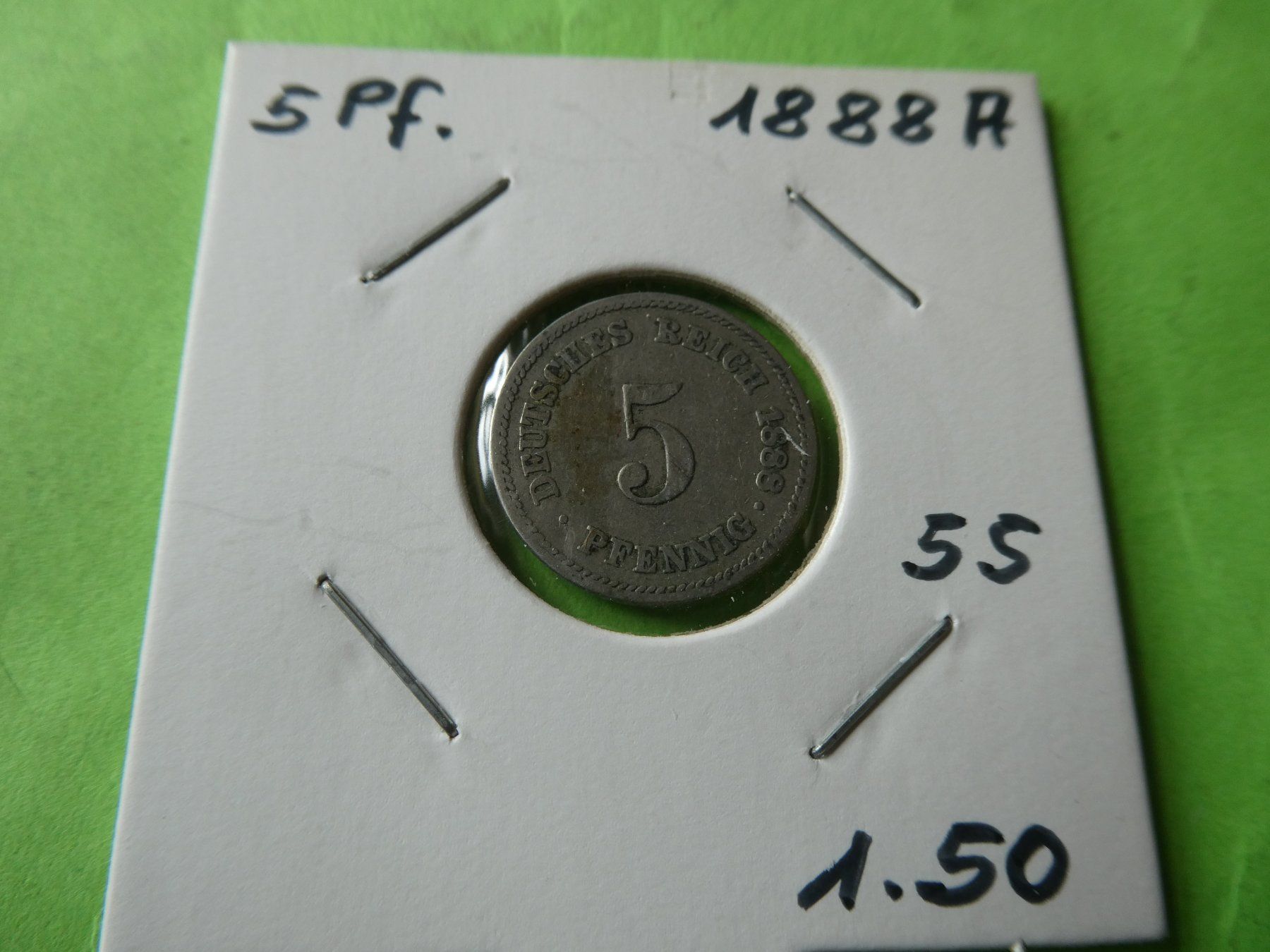 Tutti le monete: Dt. Reich 1888 A, 5 Pfennig – Usato da Hinterforst venduto da Rohusri