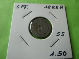 Dt. Reich 1888 A, 5 Pfennig