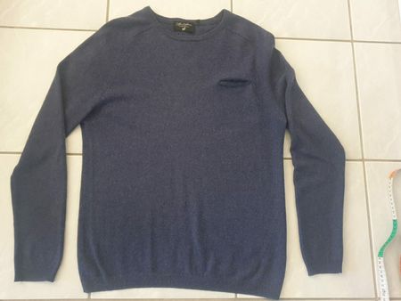 Pull, M, navy, très bon état, soie, cachemire