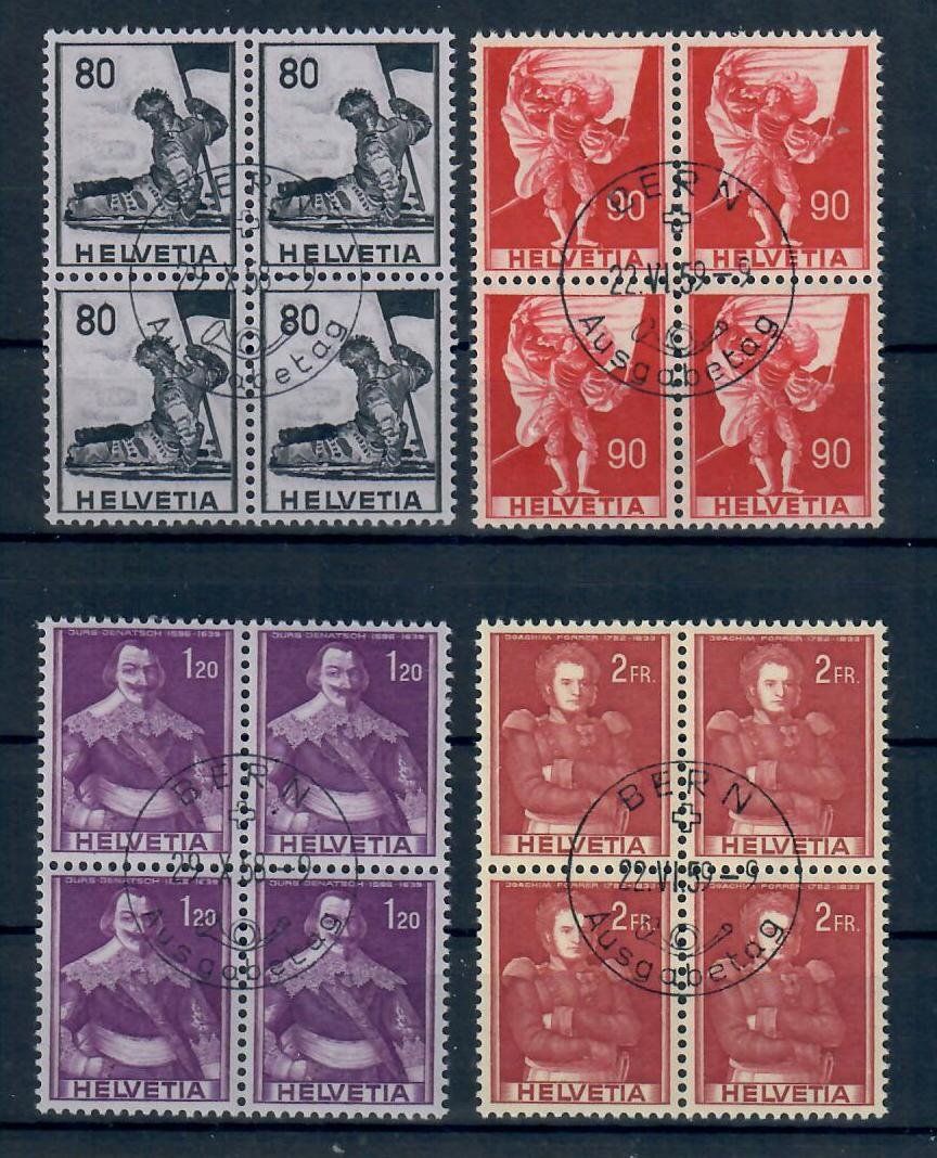 Alle Briefmarken: 1958/59 Historische Bilder 4er Block** ET – Gebraucht aus Utzigen von a8b9c0
