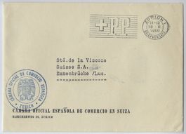 1950 Brief von Cámara Oficial Española Zürich m. PP-Stempel