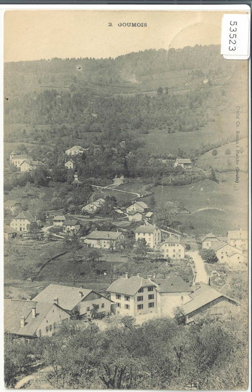 Cartoline postali: Goumois - Vue generale – Usato da Ettingen venduto da Kartenplanet