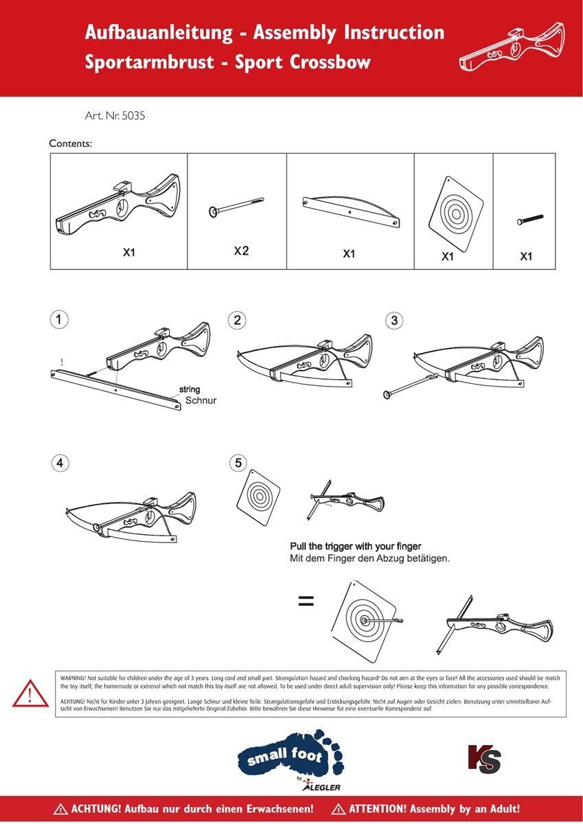 Bogenschiessen: Spielzeug Armbrust GV von small foot – Neu und originalverpackt aus Wettingen von Swala 3